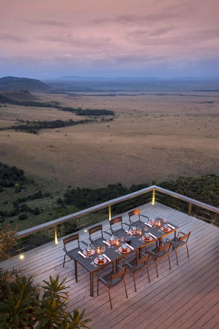 Family style dinner with a view