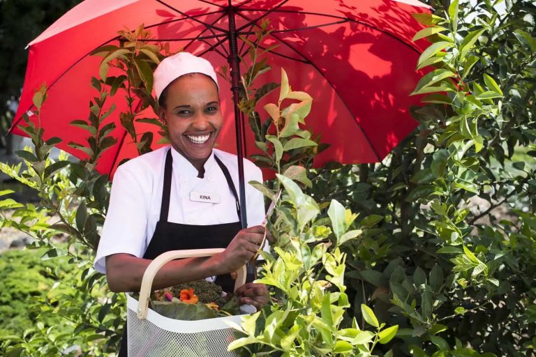 Chef Kina in the Shamba