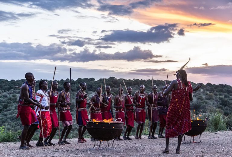 Local Maasai warriors love to perform