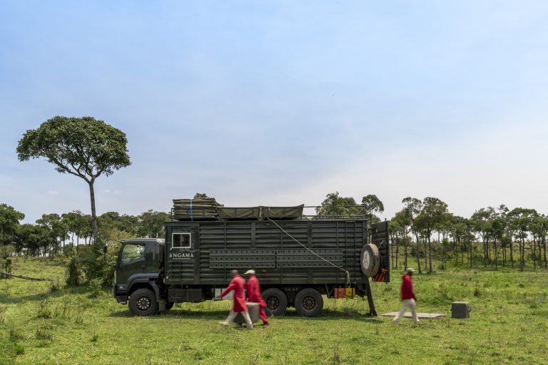 Angama Safari Camp's Big Bertha being offloaded