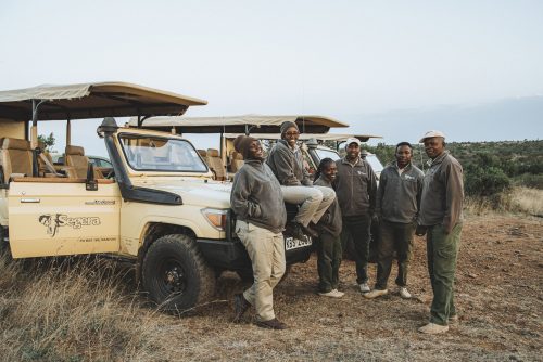 Above: Angama guides Sophie and Alice with their new Segera friends