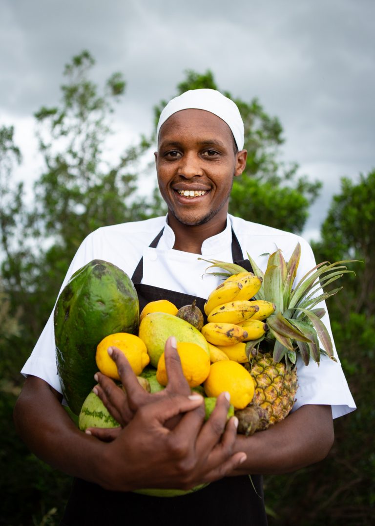 Chef Jackson with Shamba fruit Angama Mara