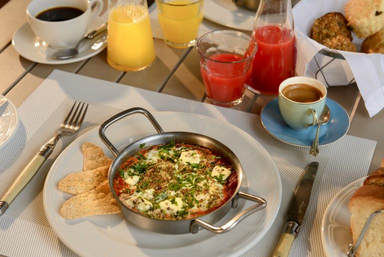 Shakshuka breakfast at Angama Mara