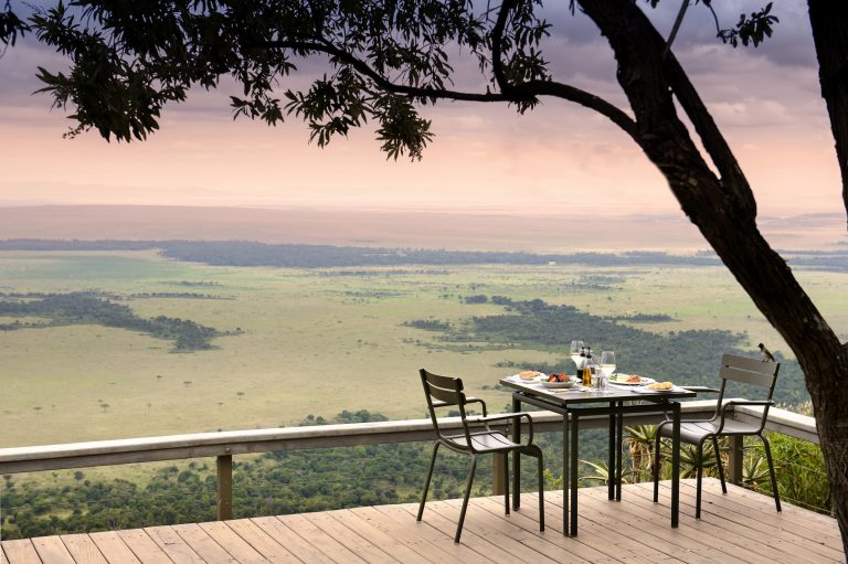 Dining with a view at Angama Mara