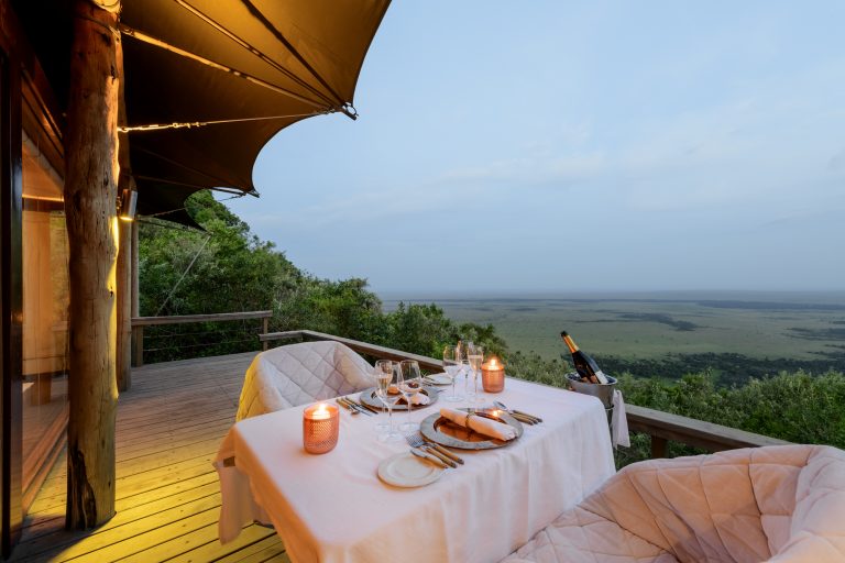 Angama Mara in tent dining