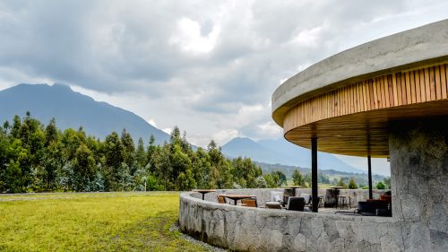 Above: The Virunga mountains as seen from the Campus. Image curtesy of Dian Fossey Gorilla Fund