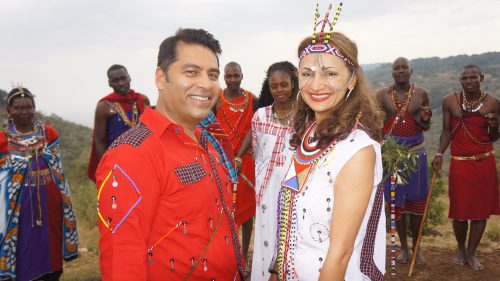 Above: Lucky and her husband at their ceremony