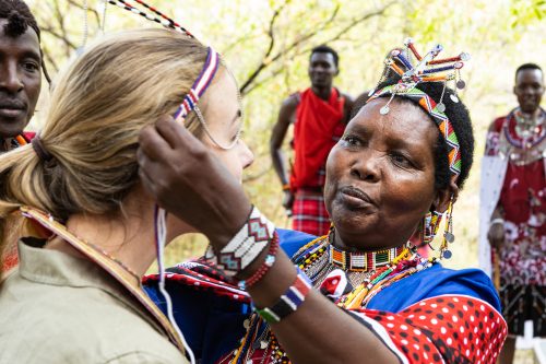 Mama Jane doing the honours during a Maasai Blessing
